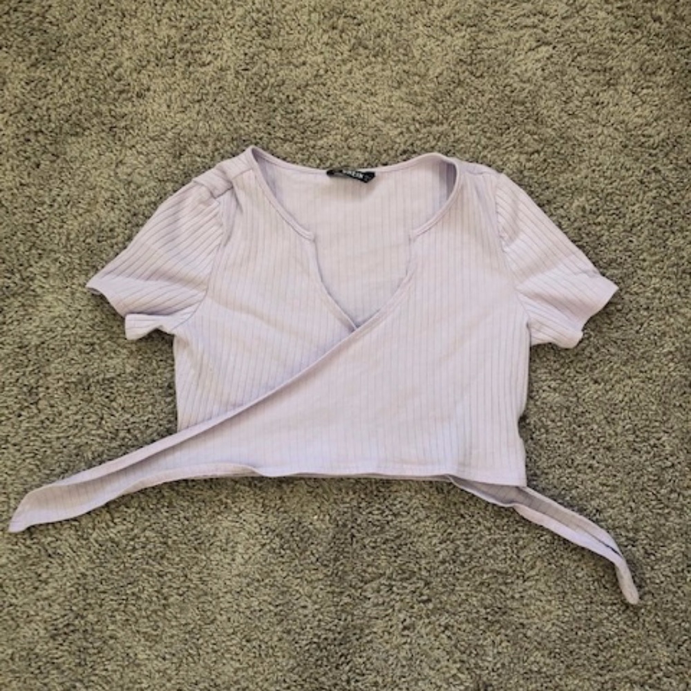 Purple Crossover Crop Top